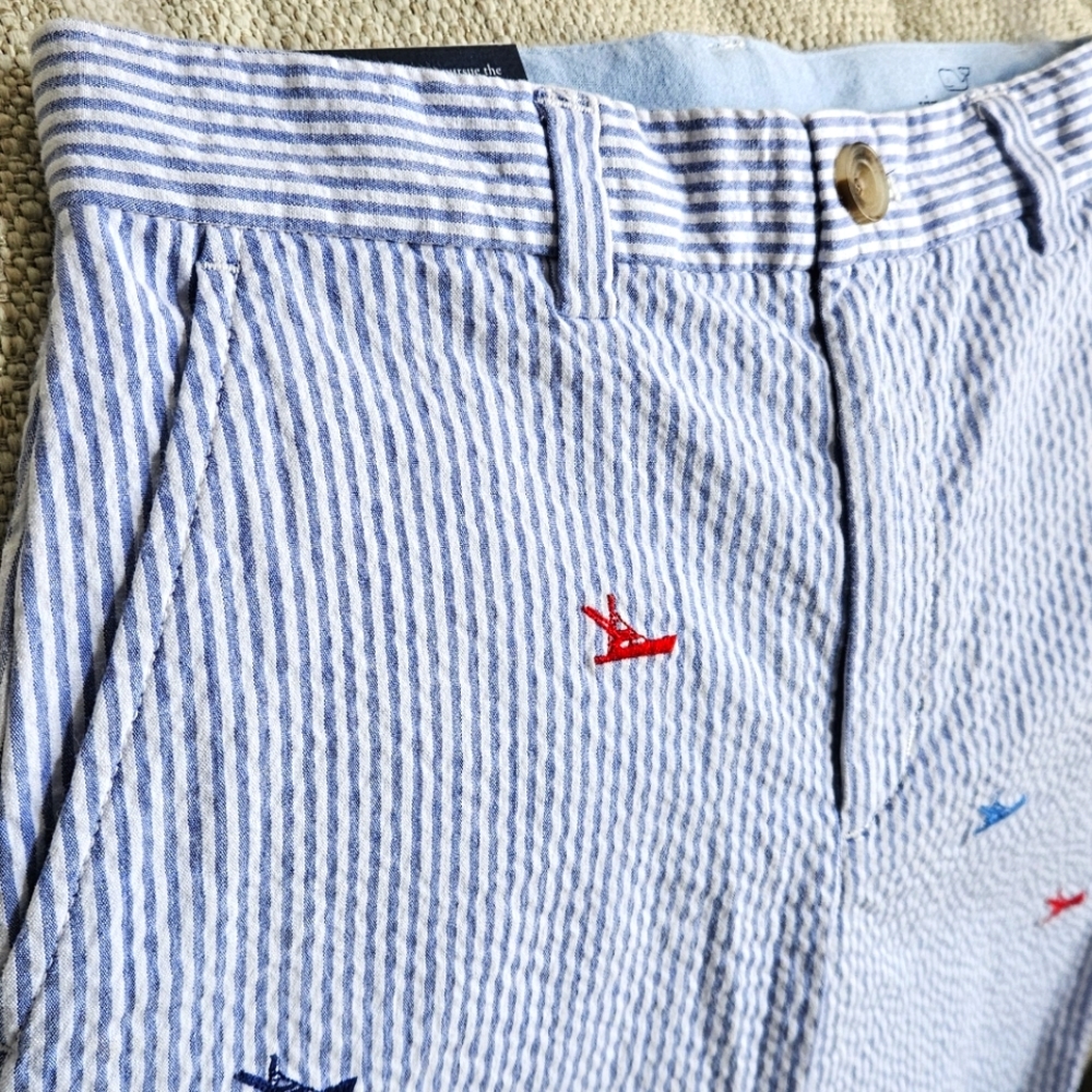 NEW Vineyard Vines Blue and White Striped Kids Shorts - Picture 6 of 12